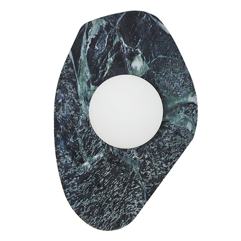Бра с каменным основанием и плафоном из стекла Amazon Green Shaw Marble Lighting Зеленый Бра с каменным основанием и плафоном из стекла Amazon Green Shaw Marble Lighting Зеленый в Челябинске | Loft Concept