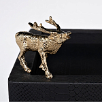 Стол сервировочный кожаный с декором в виде золотистой фигуркой лося Embodiment of Style варинант исполнения - 2 | Loft Concept в Челябинске