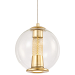 Подвесной светильник с плафоном в форме шара Inner Gleam Orb gold варинант исполнения - 1 | Loft Concept в Челябинске