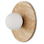 Бра в виде диска с плафоном из матового белого стекла Marble Glow варинант исполнения - 1 | Loft Concept в Челябинске