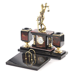 Настольный письменный набор из яшмы с часами в подарочной упаковке Manager Organizer варинант исполнения - 2 | Loft Concept в Челябинске