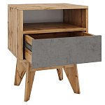 Тумба прикроватная с ящиком и фасадом цвета серый бетон Grace of Furniture варинант исполнения - 2 | Loft Concept в Челябинске