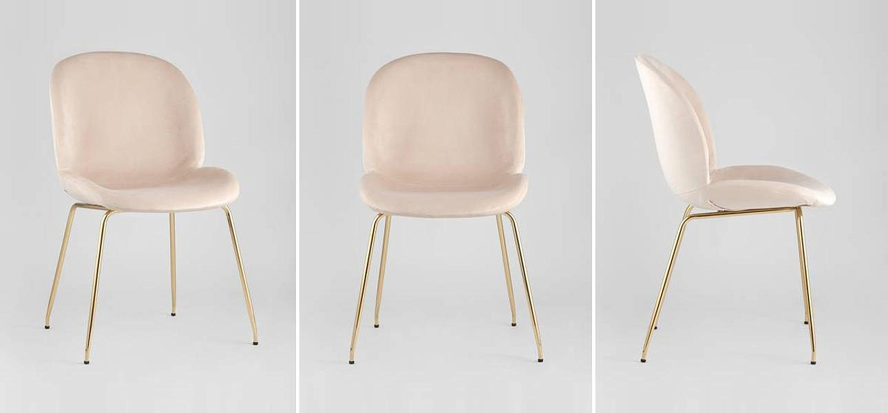 Стул Молочный Велюр Vendramin Chair Стул Молочный Велюр Vendramin Chair - Loft-Concept в Челябинске