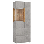 Шкаф-витрина двухдверная с фасадом цвета серый бетон Grace of Furniture варинант исполнения - 2 | Loft Concept в Челябинске