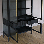 Витрина Primo со стеклянными фасадами и 2 ящиками Черный дуб варинант исполнения - 8 | Loft Concept в Челябинске