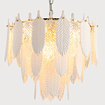 Люстра с декором из рельефного стекла в виде перьев Abelia Feather Chandelier 10 варинант исполнения - 3 | Loft Concept в Челябинске