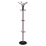 Вешалка коричневая с круглым основанием и черными металлическими крючками Industrial Metal Rust варинант исполнения - 1 | Loft Concept в Челябинске