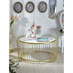 Журнальный столик с столешницей из мрамора на металлическом основании Table Vertical Planes варинант исполнения - 3 | Loft Concept в Челябинске