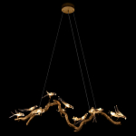 Люстра подвесная линейная с прозрачными стеклянными птичками на ветвях Serip Voa варинант исполнения - 3 | Loft Concept в Челябинске