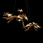 Люстра подвесная линейная с прозрачными стеклянными птичками на ветвях Serip Voa варинант исполнения - 9 | Loft Concept в Челябинске