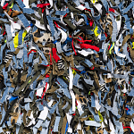 Ковер прямоугольный разноцветный из джинсовой одежды Zero Waste варинант исполнения - 2 | Loft Concept в Челябинске