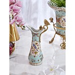 Кувшин с цветочным рисунком и бронзовой ручкой Blue Garden варинант исполнения - 6 | Loft Concept в Челябинске