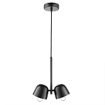 Подвесной светильник черный с 2-мя плафонами Pendant lamp Black варинант исполнения - 1 | Loft Concept в Челябинске