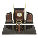 Настольный письменный набор из лемезита и змеевика с часами Royal Accessory варинант исполнения - 1 | Loft Concept в Челябинске