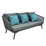Диван трехместный уличный серый Gray Fiber варинант исполнения - 1 | Loft Concept в Челябинске