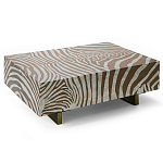 Кофейный стол Kenya Coffee Table Bone Inlay ZEBRA Beige  варинант исполнения - 3 | Loft Concept в Челябинске