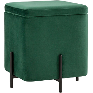 Пуф квадратный с ящиком зеленый велюр Sanjay Velour