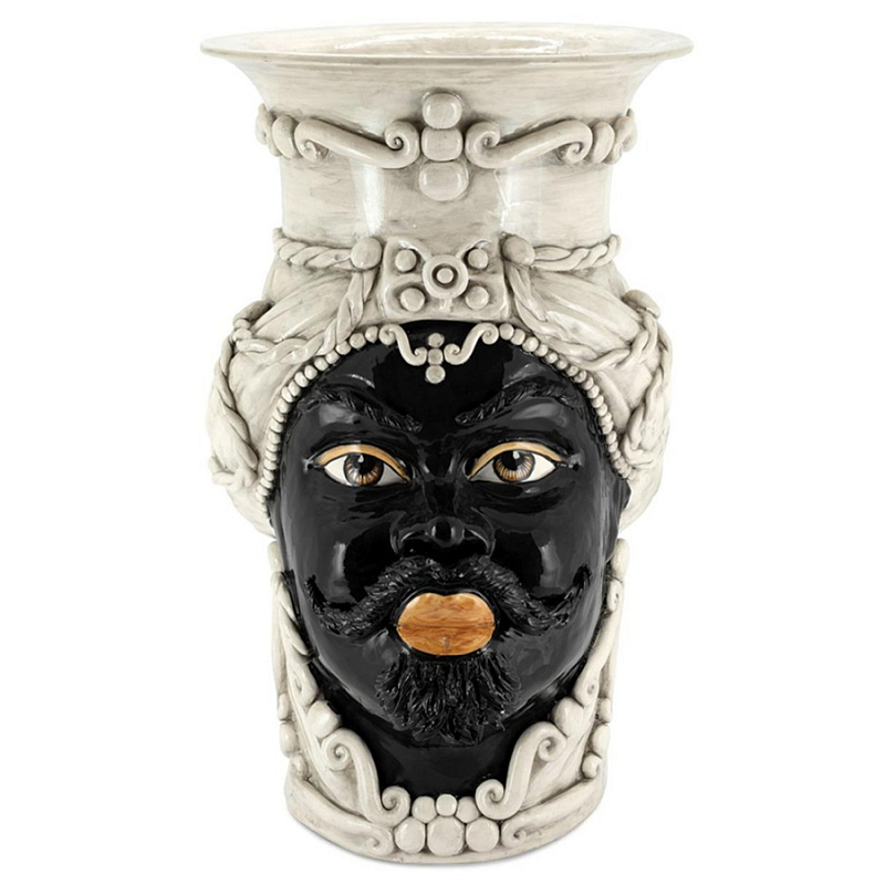 Ваза Vase Moro Man Giant White Черный Бежевый в Челябинске | Loft Concept 