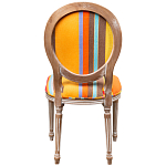 Стул бежевый в разноцветную полоску из натурального бука с изображением птиц и цветов Blooming Blue Birds Colorful Stripes Chair варинант исполнения - 3 | Loft Concept в Челябинске