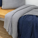 Плед из хлопка серого цвета Waffle Comfort варинант исполнения - 4 | Loft Concept в Челябинске