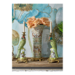 Ваза высокая из фарфора на бронзовом основании Turquoise Blooming Garden варинант исполнения - 10 | Loft Concept в Челябинске