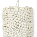Настенный бра декорированный деревянными белыми круглыми бусинами White Wooden Beads Wall Lamp варинант исполнения - 2 | Loft Concept в Челябинске
