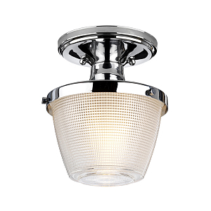 Потолочный светильник для ванных комнат с плафоном из прессованного фактурного стекла Quoizel