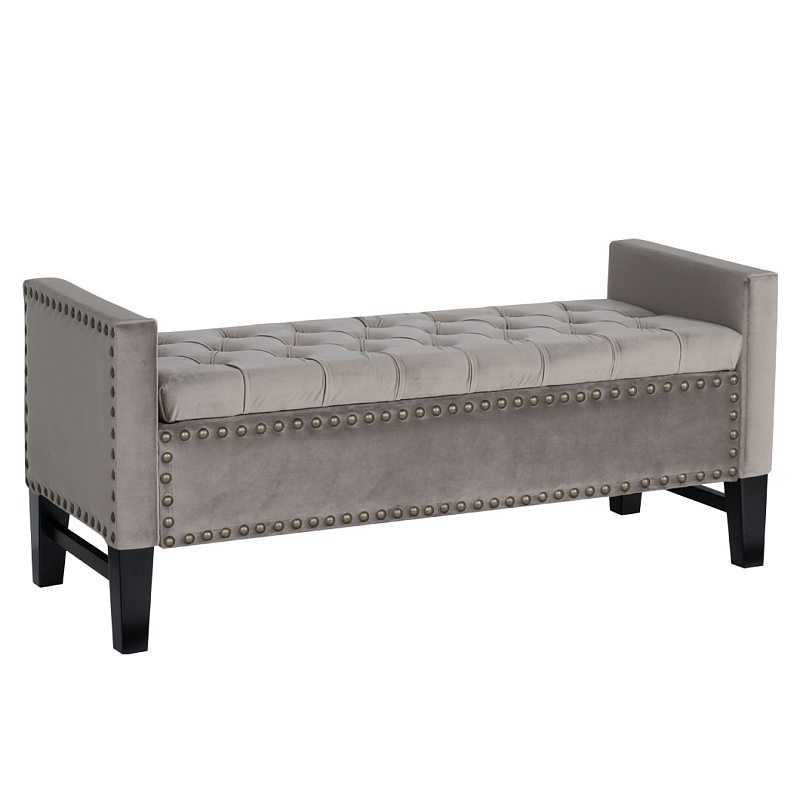Банкетка с ящиком Helen Bench Seat Серый Черный Банкетка с ящиком Helen Bench Seat Серый Черный в Челябинске | Loft Concept
