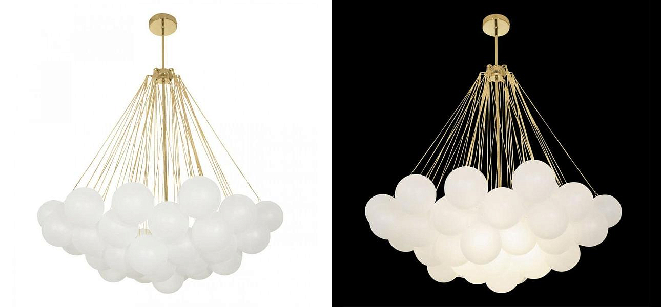 Люстра Белые Шары Apparatus Studio CLOUD Gold диаметр 100 см Люстра Белые Шары Apparatus Studio CLOUD Gold диаметр 100 см - Loft-Concept в Челябинске