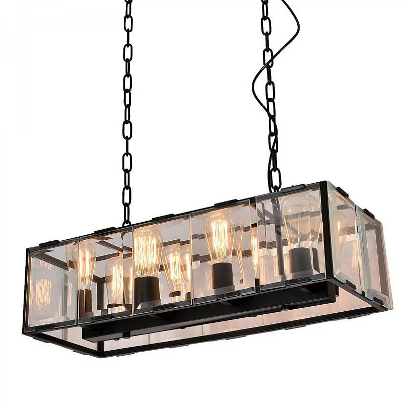 Люстра Harlow Crystal SQUARE Chandelier 8 Черный Люстра Harlow Crystal SQUARE Chandelier 8 Черный в Челябинске | Loft Concept