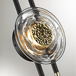 Бра черного цвета с круглым прозрачным стеклянным плафоном Virelia  варинант исполнения - 4 | Loft Concept в Челябинске