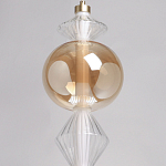 Подвесной светильник с вертикальной композицией из прозрачных и янтарных стеклянных шаров и ромбов Gabriel Scott Luna варинант исполнения - 16 | Loft Concept в Челябинске