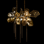 Люстра подвесная с 18-ю стеклянными плафонами с вертикальными подвесками Gilded Mirage  варинант исполнения - 4 | Loft Concept в Челябинске