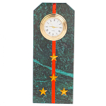 Часы погон ВС подарочные настольные из натурального камня Змеевик Military Clock варинант исполнения - 10 | Loft Concept в Челябинске