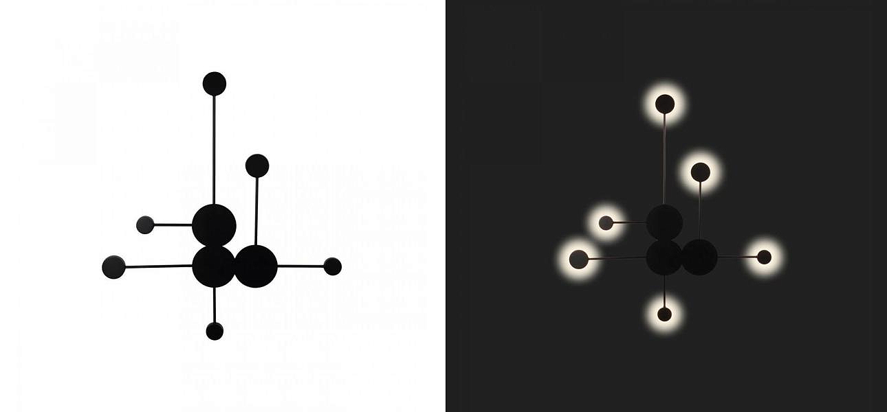 Бра Лофт Vibia Pin Wall Light 6 плафонов Черный цвет Бра Лофт Vibia Pin Wall Light 6 плафонов Черный цвет - Loft-Concept в Челябинске