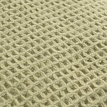 Плед из шерсти зеленого цвета с бахромой Waffle Comfort варинант исполнения - 2 | Loft Concept в Челябинске