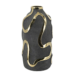 Ваза с золотыми акцентными полосами на черном матовом фоне Accent Tape варинант исполнения - 2 | Loft Concept в Челябинске