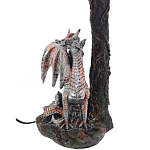 Настольная лампа с абажуром Дракон Silver Red Dragon Коричневый абажур варинант исполнения - 3 | Loft Concept в Челябинске