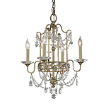 Люстра подвеная с 4-мя лампами и стеклянными подвесками в классическом стиле Feiss варинант исполнения - 1 | Loft Concept в Челябинске