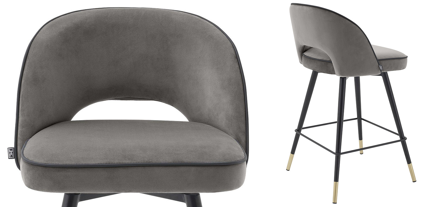 Комплект полубарных стульев Eichholtz Counter Stool Cliff set of 2 grey Комплект полубарных стульев Eichholtz Counter Stool Cliff set of 2 grey - Loft-Concept в Челябинске