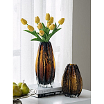 Ваза стеклянная янтарного цвета с текстурированным силуэтом Carambola варинант исполнения - 5 | Loft Concept в Челябинске