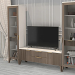 Витрина левая 1-дверная с ящиком и 5-ю белыми полками Harper Line варинант исполнения - 2 | Loft Concept в Челябинске