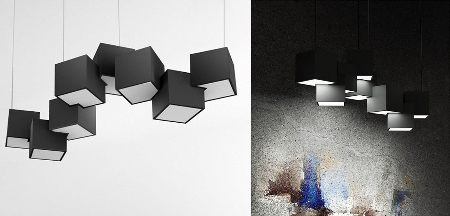 Дизайнерский светодиодный светильник Черный Eight Squares Lamp Дизайнерский светодиодный светильник Черный Eight Squares Lamp - Loft-Concept в Челябинске