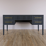Большой Рабочий стол Primo с 5 выдвижными ящиками Черный дуб варинант исполнения - 1 | Loft Concept в Челябинске