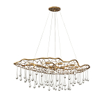 Люстра подвесная золотого цвета с металлическим сетчатым основанием и стеклянными каплевидными подвесками Hinkley варинант исполнения - 7 | Loft Concept в Челябинске