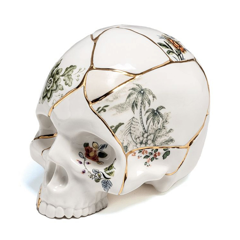 Статуэтка Seletti Skull Белый Золотой Мульти в Челябинске | Loft Concept 