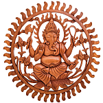 Панно из дерева круглое Ганеша Panel With Animals варинант исполнения - 1 | Loft Concept в Челябинске