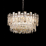 Круглая люстра с хрустальными подвесками на серебряном каркасе Gorgeous Crystal Light варинант исполнения - 8 | Loft Concept в Челябинске