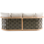 Дизайнерский уличный диван из массива дерева с плетеной спинкой PALINFRASCA Sofa варинант исполнения - 20 | Loft Concept в Челябинске