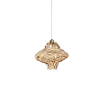 Подвесной светильник с плафоном из фактурного светло-янтарного стекла Light Ensemble варинант исполнения - 2 | Loft Concept в Челябинске